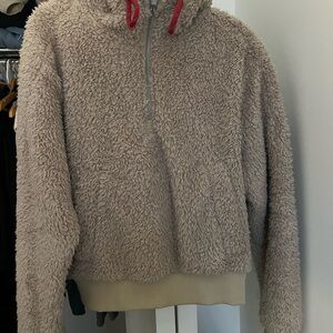 Lululemon Cozy Tan Sherpa Pullover Hoodie
